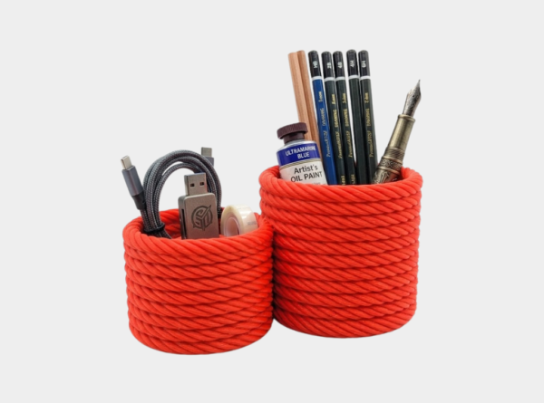 Woven Rope Multi-Purpose Desk Organizer & Remote Caddy