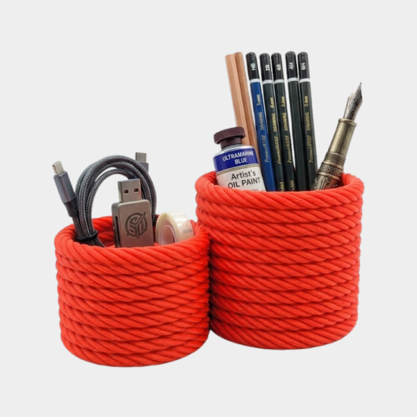 Woven Rope Multi-Purpose Desk Organizer & Remote Caddy