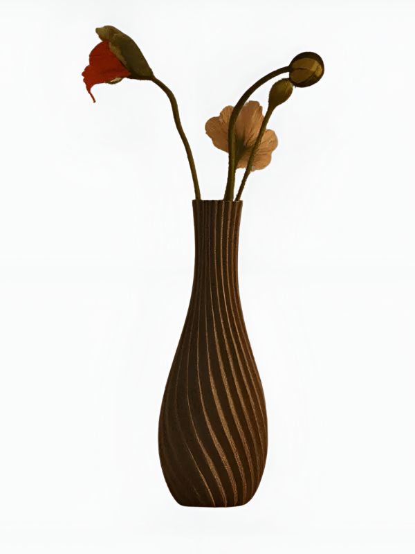 Modern Ripple Twist Vase – 3D Printed Contemporary Decor