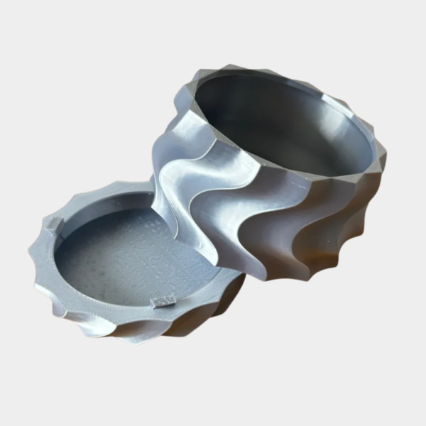 planter2 Modern Wavy Succulent Planter with Drainage Tray – 3D Printed Eco-Friendly Pot
