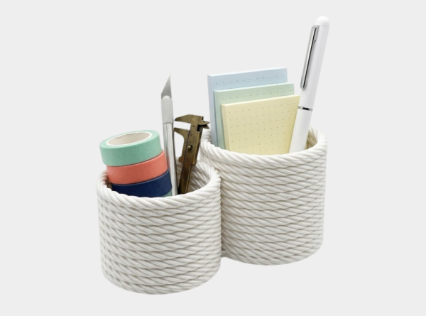 Woven Rope Multi-Purpose Desk Organizer & Remote Caddy